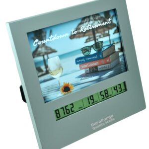 Large Display Retirement Countdown Clock and 4x6 Picture Frame, Countdown Retirement Clocks are Fun Gifts for Women Change Photo & Set Day Timer for Vacation Wedding Christmas Baby Birthday Halloween