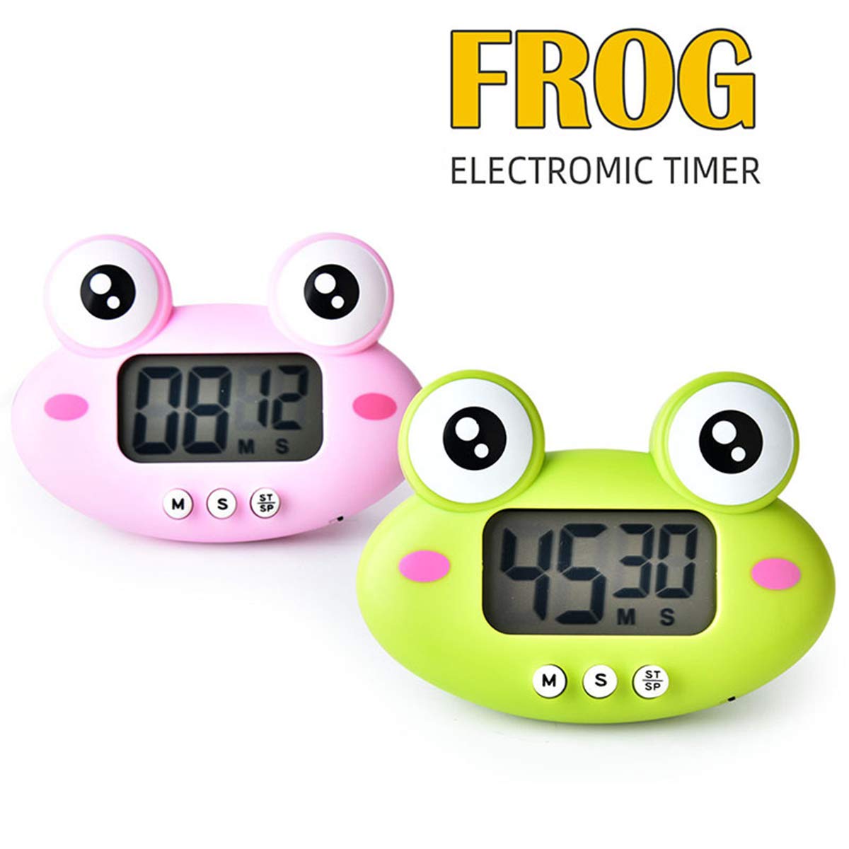 Digital Kitchen Timer,Cute Frog Count Down & Up Timer,LCD Display & Magnetic Backing for Study Teaching Games
