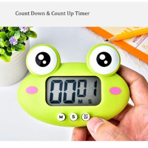 Digital Kitchen Timer,Cute Frog Count Down & Up Timer,LCD Display & Magnetic Backing for Study Teaching Games