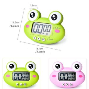 Digital Kitchen Timer,Cute Frog Count Down & Up Timer,LCD Display & Magnetic Backing for Study Teaching Games