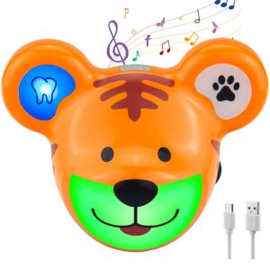 hongut musical timer for kids rechargeable battery 2 minute toothbrush timer and 20 seconds bathroom hand wash timer with led color light, 3 volume options musical timer for children-t