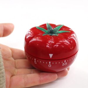 chironal 1pcs fashion cartoon kitchen timer different shape creative reminders (tomato)