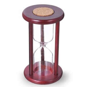 empty hourglass sand timer, wooden frame without sand