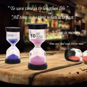Swpeet 6 Pack 6 Colors Sand Timer Hourglass Sandglass Timer Assortment Kit, 1 min/3 mins/5 mins/10 mins/15 mins/30 mins Sand Clock Timer for Home Office Kitchen Kids Games Classroom