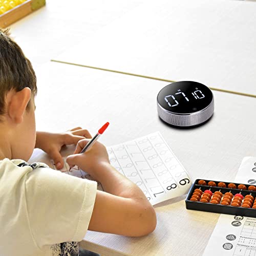 Digital Kitchen Timer LED - Magnetic Countdown Large Display Clock with Adjustable Volume - Easy for Cooking, Fitness, Classroom and Teaching for Kids & Seniors - Black