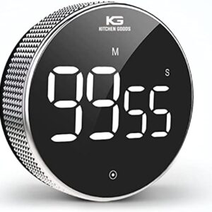 Digital Kitchen Timer LED - Magnetic Countdown Large Display Clock with Adjustable Volume - Easy for Cooking, Fitness, Classroom and Teaching for Kids & Seniors - Black