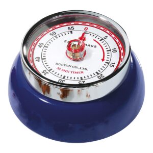 zassenhaus magnetic retro 60 minute kitchen timer, 2.75-inch, navy blue
