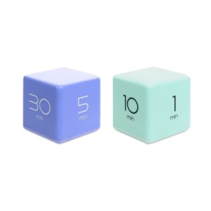 mooas cube timer violet (5,10,20 and 30 minutes) & mint (1,3,5 and 10 minutes) bundle, timer for studying, cooking and workout…