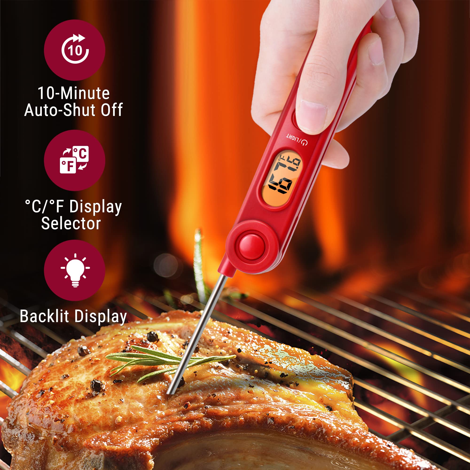 ThermoPro TempSpike 500FT Truly Wireless Meat Thermometer+ThermoPro TP03 Digital Meat Thermometer for Cooking