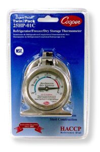 cooper-atkins 25hp-01c-2 bi-metal refrigerator/freezer thermometer with haccp guideline, nsf certified, -29/27°c temperature range (pack of 2)