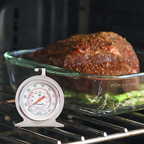 Escali AHO1 Durable Stainless Steel Oven Thermometer, Oven Safe with Stand or Hang, HACCP Guidelines, and NSF Certified Silver