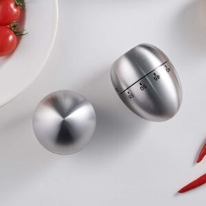 U/S Egg Kitchen Timer Cute Manual,Stainless Steel Metal Mechanical Visual Countdown Cooking Timer with Loud Alarm for Kids Cooking Tools