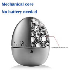 U/S Egg Kitchen Timer Cute Manual,Stainless Steel Metal Mechanical Visual Countdown Cooking Timer with Loud Alarm for Kids Cooking Tools