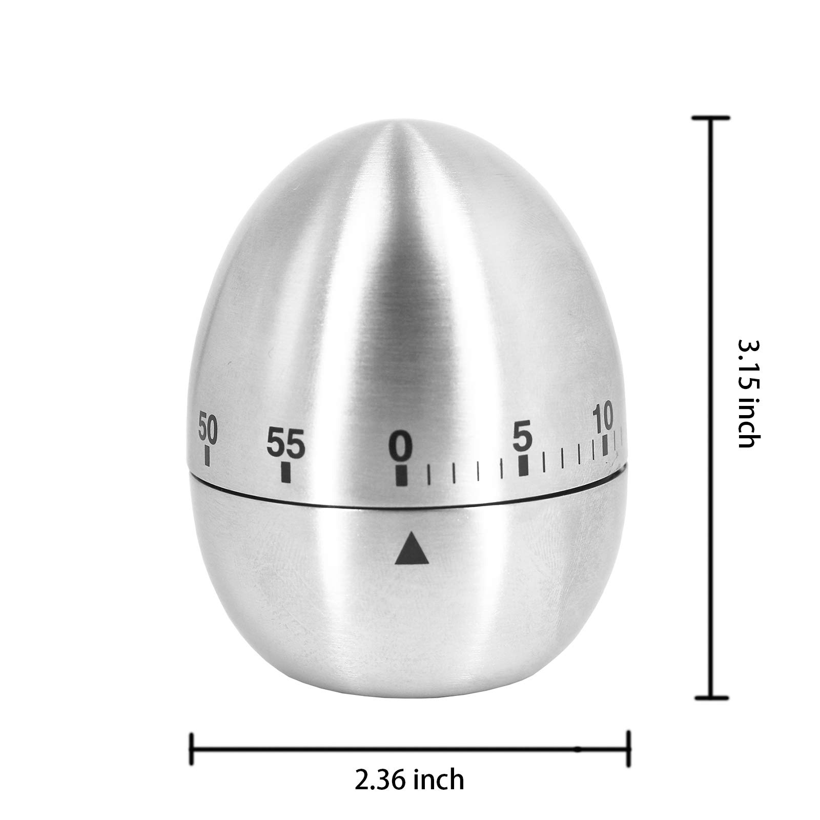 U/S Egg Kitchen Timer Cute Manual,Stainless Steel Metal Mechanical Visual Countdown Cooking Timer with Loud Alarm for Kids Cooking Tools