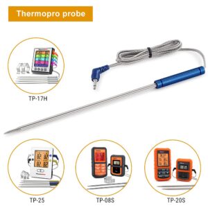 Official ThermoPro Stainless Steel Probe Replacement Stainless Meat Probe for TP25, TP27 (Blue)