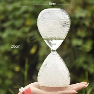 Handmade Timer Bubble Singing Dream Foam Crystal Hourglass Glass Craft for Lover Birthday Present 8 Inch 20 cm High -Purple