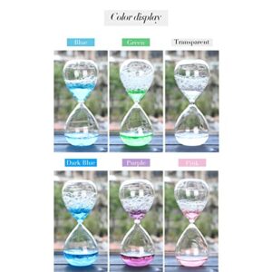 Handmade Timer Bubble Singing Dream Foam Crystal Hourglass Glass Craft for Lover Birthday Present 8 Inch 20 cm High -Purple