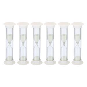 patikil 2 minute sand timer, 6pcs small sandy clock with plastic cover, count down sand glass for games, kitchen, party favors diy decoration, white