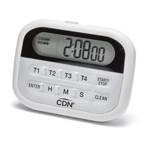 cdn 4-event clock digital timer, white