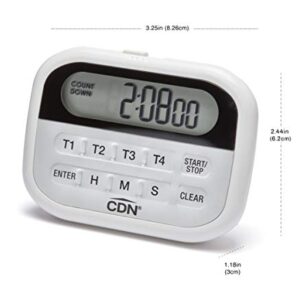 CDN 4-Event Clock Digital Timer, White