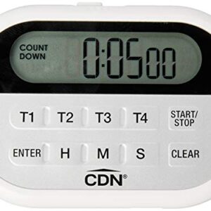 CDN 4-Event Clock Digital Timer, White