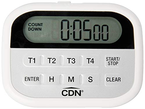 CDN 4-Event Clock Digital Timer, White