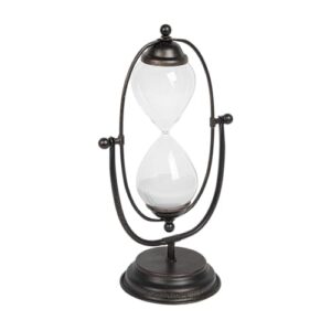 decorative metal & glass thirty minute hourglass