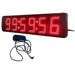 azoou 5-inch hight character single sided led sport timing clock countdown/up timer with ir remote control red color