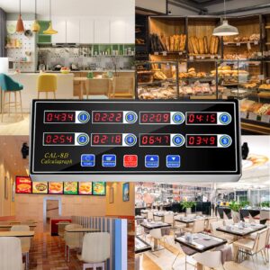 BIZOEPRO Kitchen Timer 8 Channel Digital Timer Loud Alarm Cooking Timer Clock Commercial Reminder Restaurant Calculagraph Timer