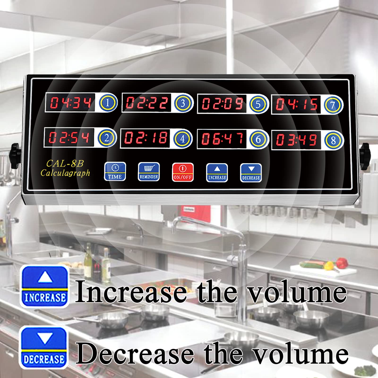 BIZOEPRO Kitchen Timer 8 Channel Digital Timer Loud Alarm Cooking Timer Clock Commercial Reminder Restaurant Calculagraph Timer