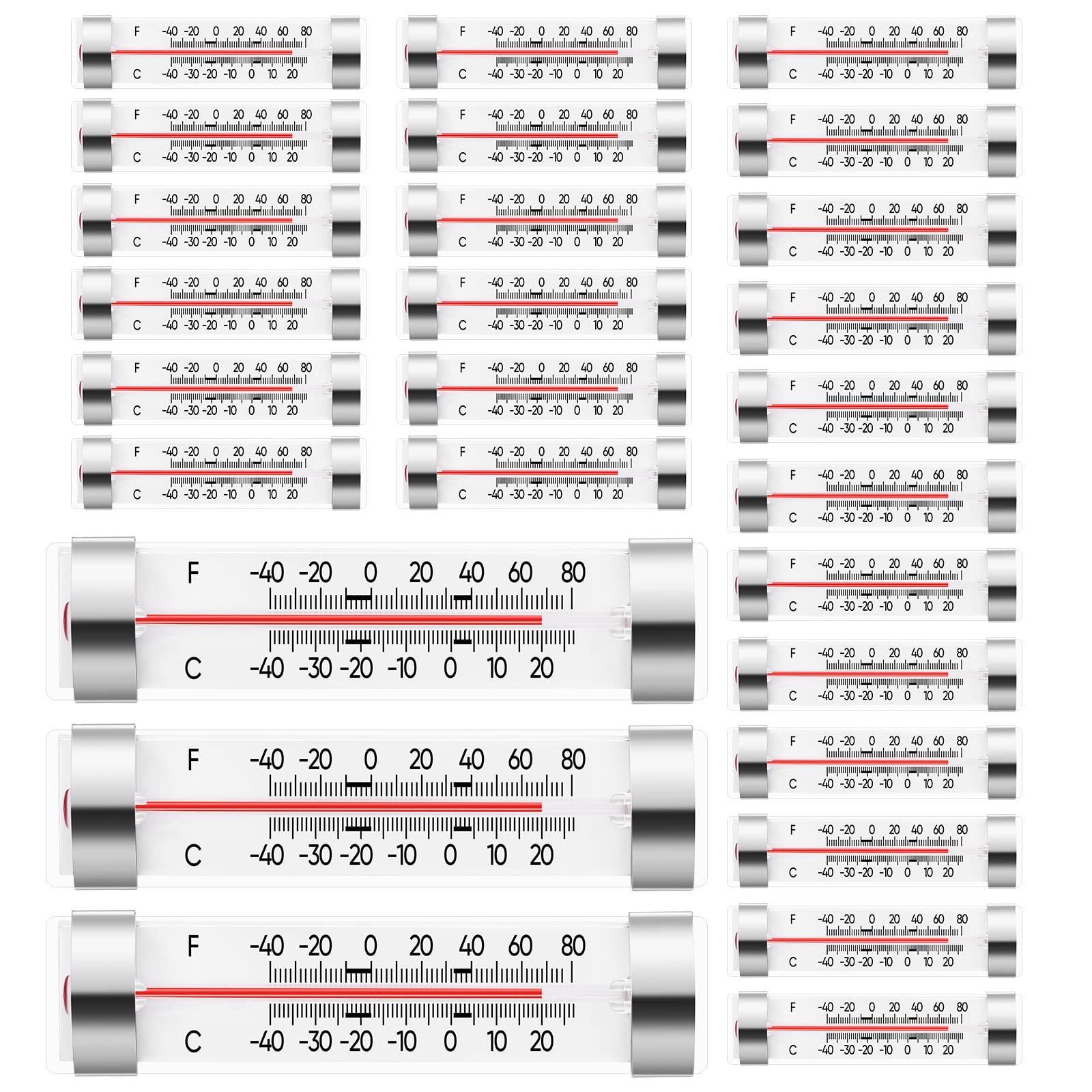 30 Pack Freezer Thermometer Cooler Hanging Fridge Thermometer Refrigerator Freezer Thermometer for Restaurant Home Kitchen Temperature Supplies