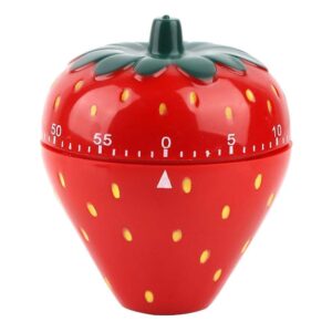 kitchen timer, strawberry shaped 60 minutes kitchen timer mechanical time reminder timer wake up kitchen accessorie for cooking