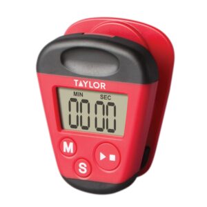 taylor kitchen clip timer with magnet for refrigerator counts up and down for school, learning, projects, and kitchen tasks