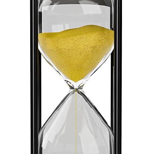 SuLiao Hour Glasses with Sand 60 Minutes: Large 10 Inch Wooden Gold Sand Timer Clock, Reloj De Arena 1 Hora, Antique Sand Watch 60 Min, 1 Hour Hourglass Sandglass for Home Office Desk Decor