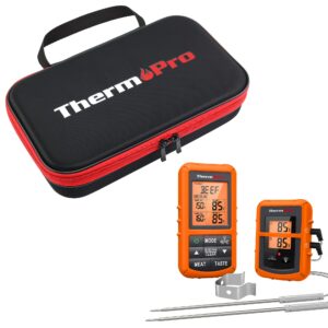 ThermoPro TP20 Wireless Meat Thermometer +ThermoPro TP99 Hard Carrying Case Storage