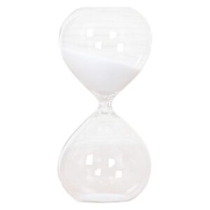 graces dawn super beautiful transparent glass hourglass sand timer 60 minutes with (white)