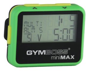 gymboss minimax interval timer and stopwatch - green/yellow softcoat