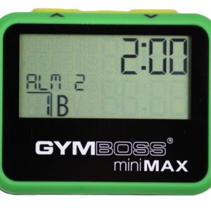 Gymboss miniMAX Interval Timer and Stopwatch - Green/Yellow SOFTCOAT