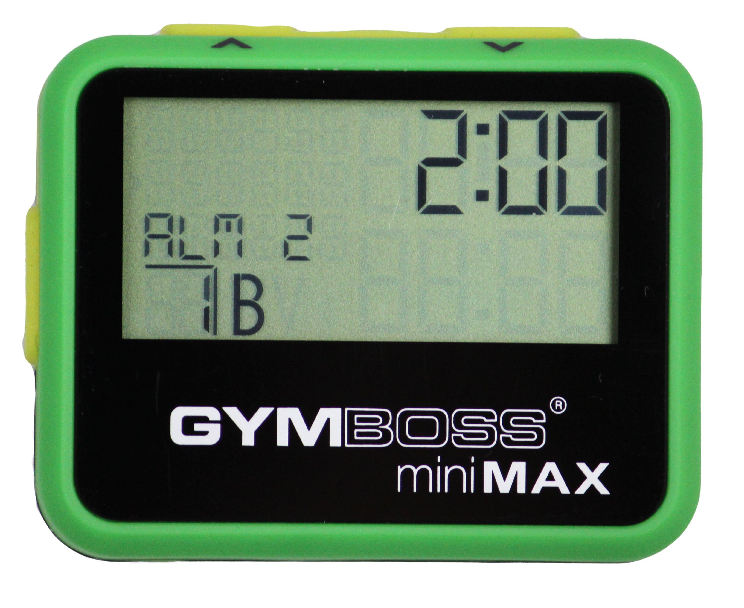 Gymboss miniMAX Interval Timer and Stopwatch - Green/Yellow SOFTCOAT