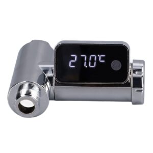 fdit instant-read shower thermometer, g1/2 faucet thermometer led digital display water temperature monitor for kids adults home bathroom
