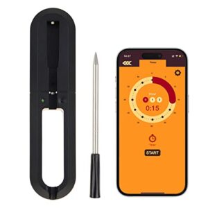 wireless meat thermometer bluetooth unlimited range thermometer digital meat thermometer wireless for remote monitoring kitchen bbq oven smoker grill rotisserie, etc