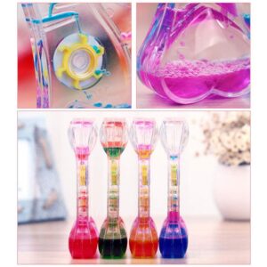 Connoworld Double Heart Liquid Motion Bubble Drip Oil Hourglass Timer Clock Kids Toy Gift Craft Decoration Ornament-Red Pink