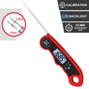 Food Thermometer, Digital Food Thermometer Instant Read, Meat Thermometer for Cooking, Grilling, Smoking, Baking, Turkey, Milk, Dual Probe Thermometer 2 in 1 Function