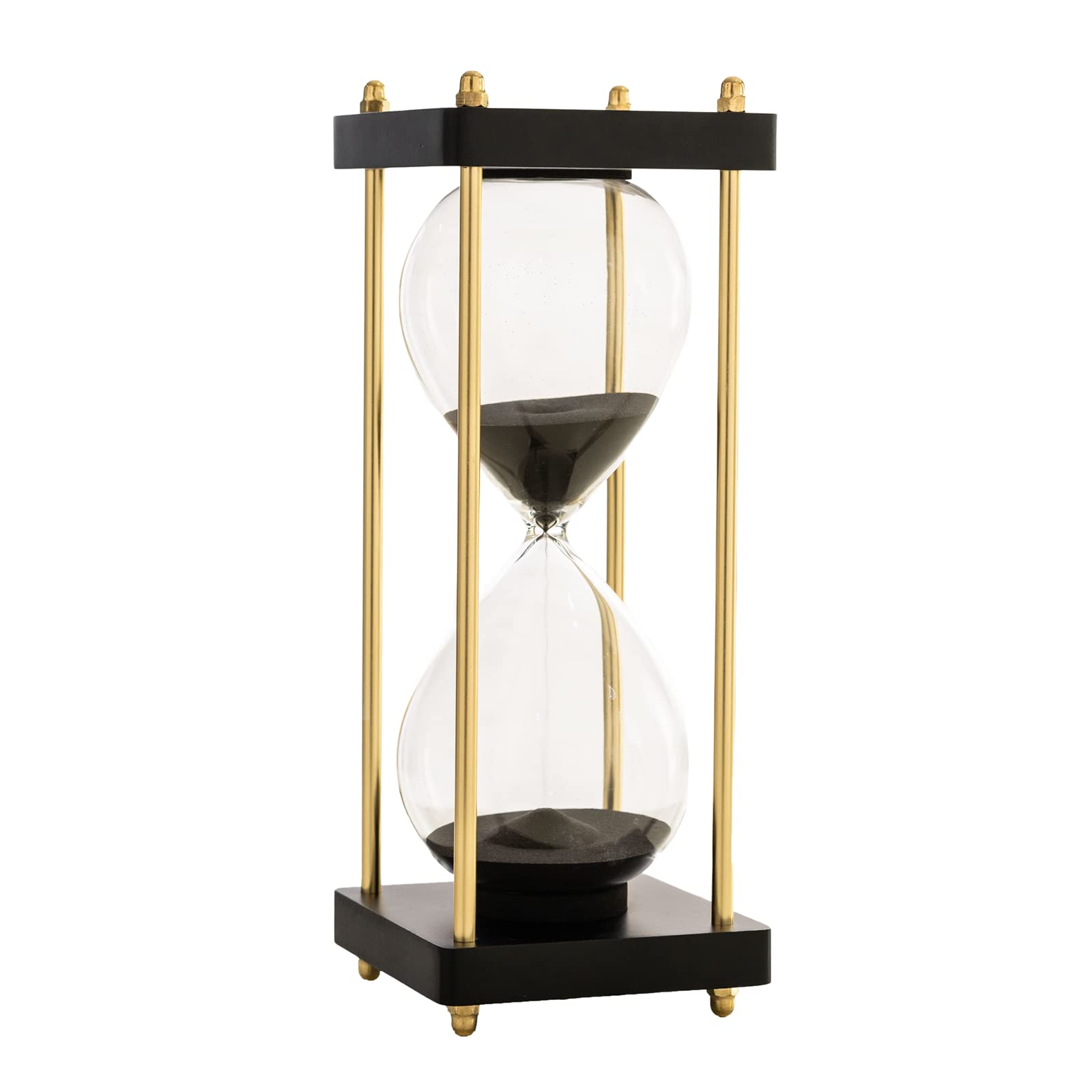 60 Minute Hourglass Timer,Rainbow Glass Hour Glass,Hourglass with Sand Timer for Gift,Hourglass Decor for Home, Desk,Office, Wedding Decor (Goldenrod Black)