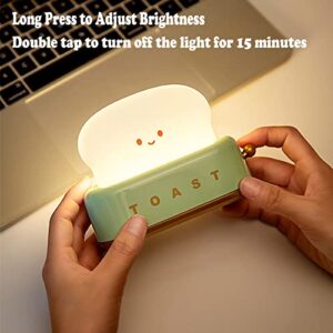 Cute toaster LED desktop decoration light, rechargeable timer toaster light, rechargeable timer brightness adjustable cute LED toast night light, baby kids girl teen christmas gift ideas (Yellow)