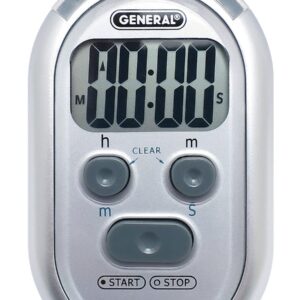 General Tools TI150 3-in-1 Kitchen Timer - for Visually/Hearing Impaired, Loud Environments and Classrooms (Red Flasher, Loud Beeper, Vibration) , Gray