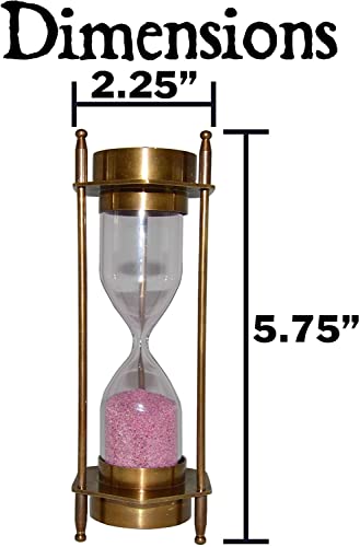 Antique Brass Sand Timer Hourglass with Maritime Brass Compass – Elevate Your Space with Nautical Charm!