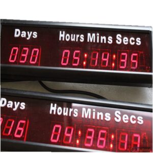 Godrelish 1-inch 9Digits LED Event Timer Countdown/up Clock with Days Hours Mins Secs Max Up to 1000 Days Indoor LED Countdown Clock Red Color