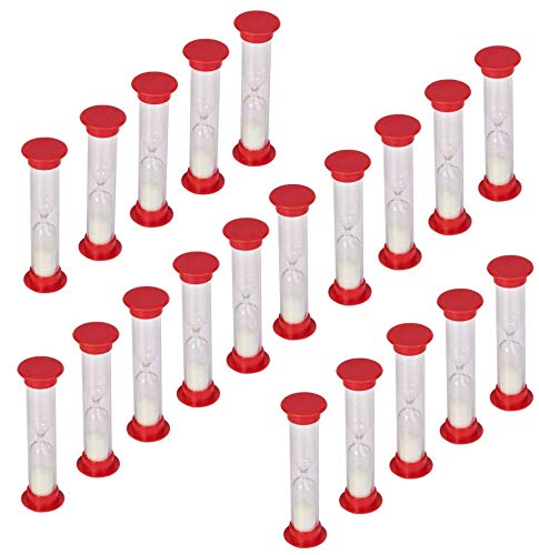 PROLOSO 30 Sec Sand Timer Hourglass Sandglass Clock Countdown Bulk Toy Set Timers for Kids Games Classroom School Prize Party Favors Pack of 20 (White Sand)