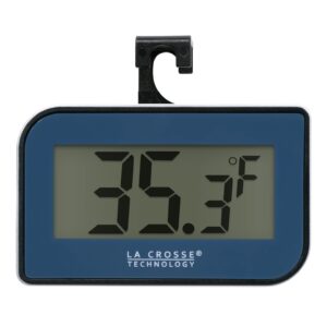 la crosse technology 314-152-bl-tbp digital refrigerator-freezer thermometer with hook, navy blue